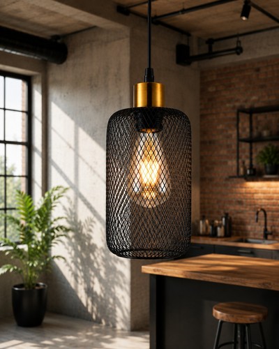 Pendant light with cylindrical - light,