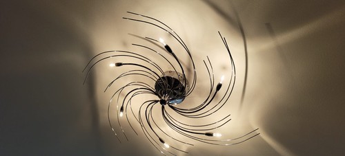 Chrome spiral light ceiling - 6-light,