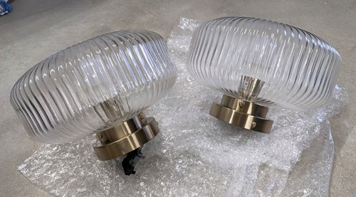 Brass lexington glass light - 1,