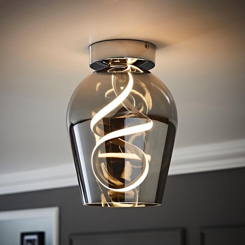 Smoke glass ceiling light - ceiling,